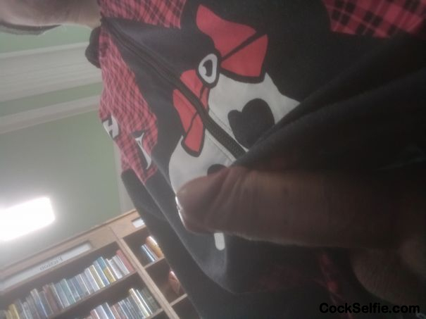 Cock out in the library - Cock Selfie