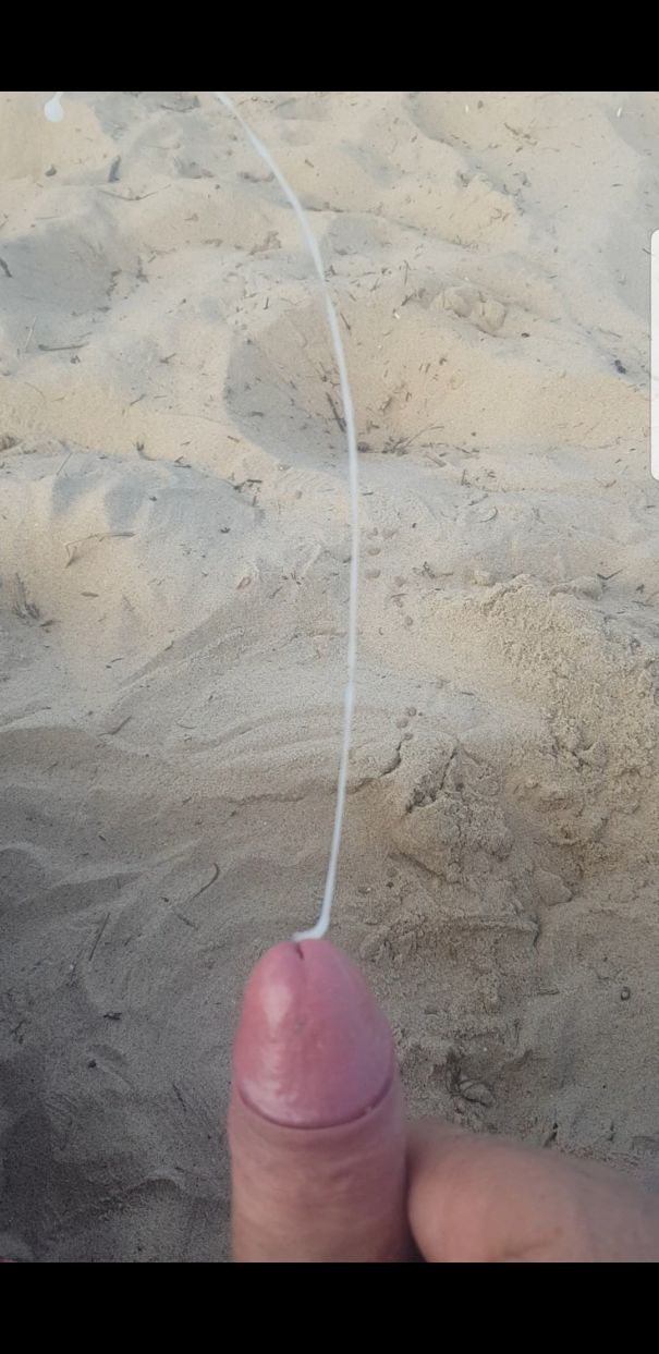 Cumming on the beach . - Cock Selfie