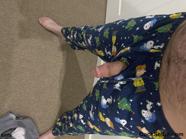 Oops daddy fell out of his pajamas - Cock Selfie