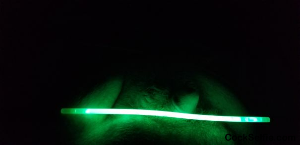 Any one want to see how far I Can get a glow stick in? - Cock Selfie