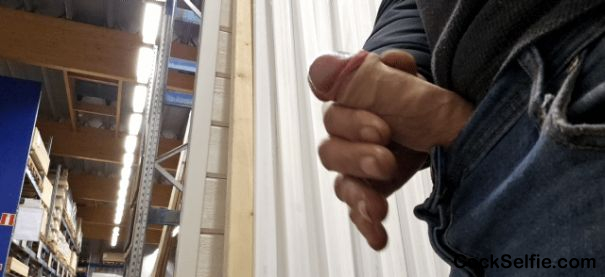 In hardware store - Cock Selfie