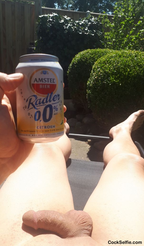 Cold beer on a hot Day. - Cock Selfie