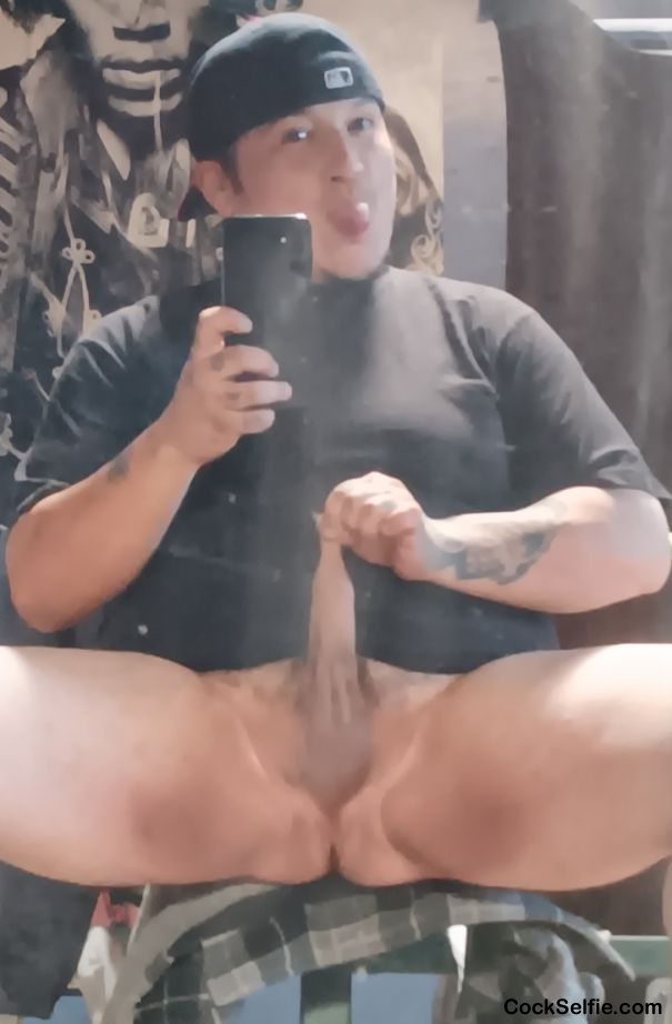 Pulling the skin lol - Cock Selfie