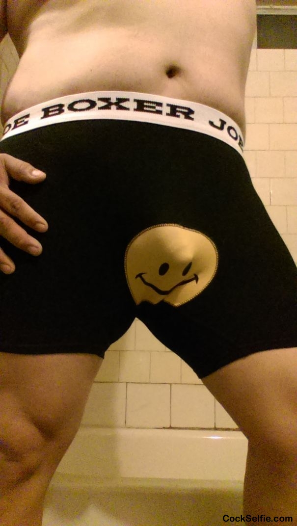 Who wants to kiss the smiley face ? ;) - Cock Selfie
