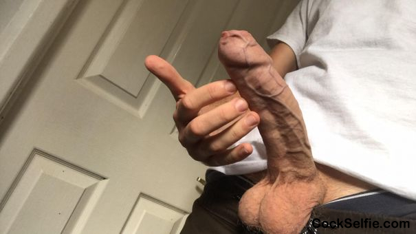 Veiny uncut and balls - Cock Selfie