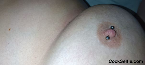 My left nipple this morning - Cock Selfie