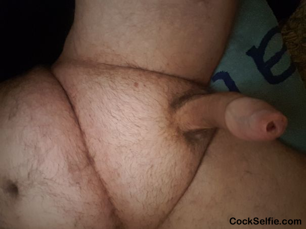 Sat naked watching it go hard - Cock Selfie