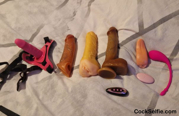 Her collection of toys - Cock Selfie