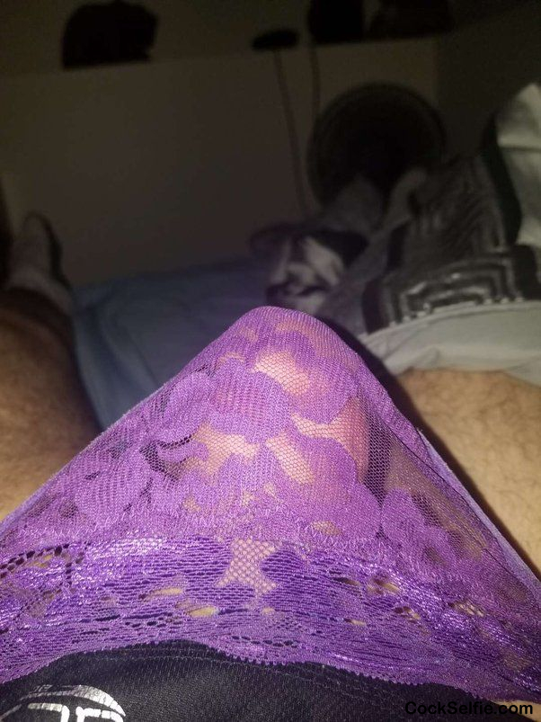 Wearing Girls Dirty thong lol - Cock Selfie