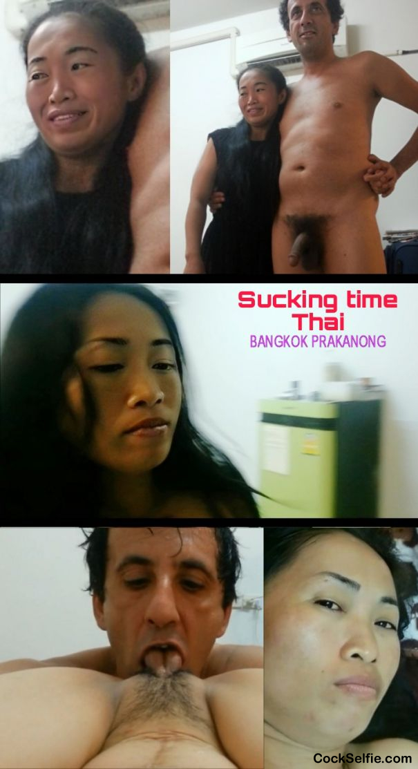 Thai bitch- Sucking hairy Asian very small pussy - Cock Selfie