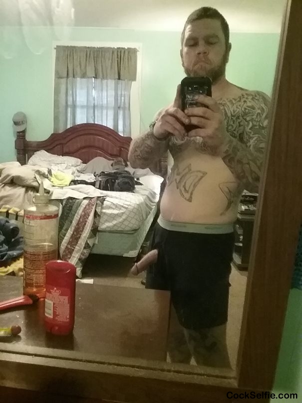 Lots of tatts, lots of cock - Cock Selfie