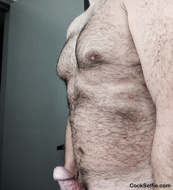 Man boobs. - Cock Selfie