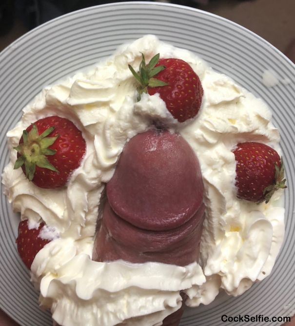 Strawberry anyone ? - Cock Selfie