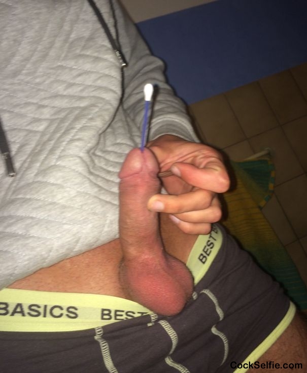 First try, ouch! ;O - Cock Selfie