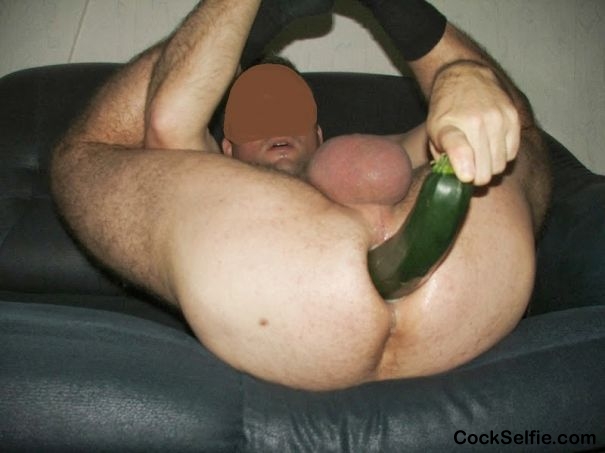 Zuccini in ass - Cock Selfie